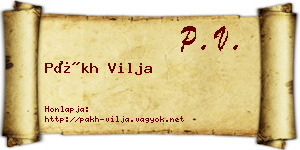 Pákh Vilja névjegykártya